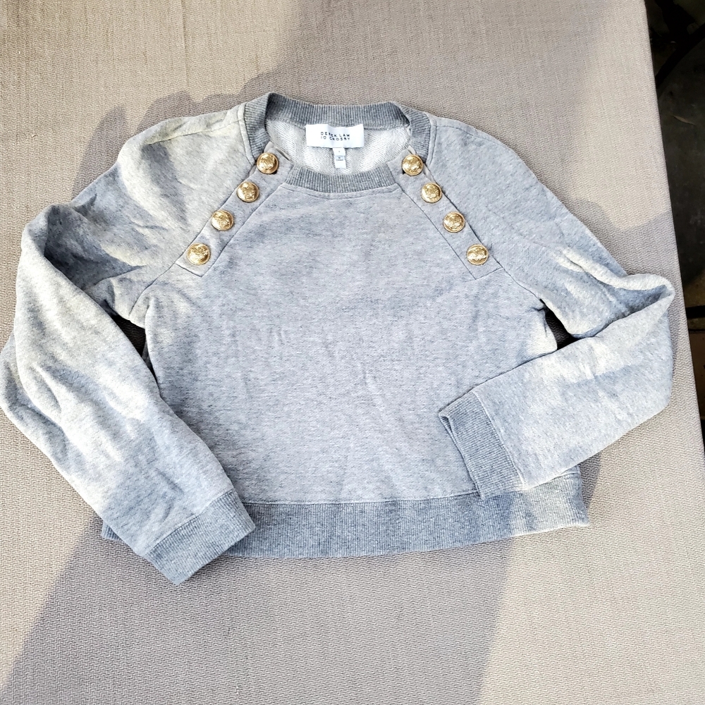 3/$50 Derek Lam Gray Sweater with Gold Button Accents